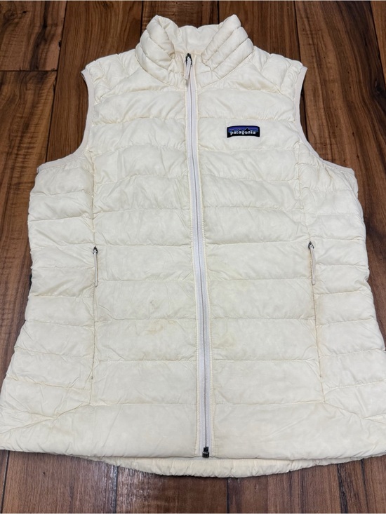 Patagonia Jackets & Blazers - Patagonia Down Puffer Vest Cream Quilted Insulated Jacket Womens Medium